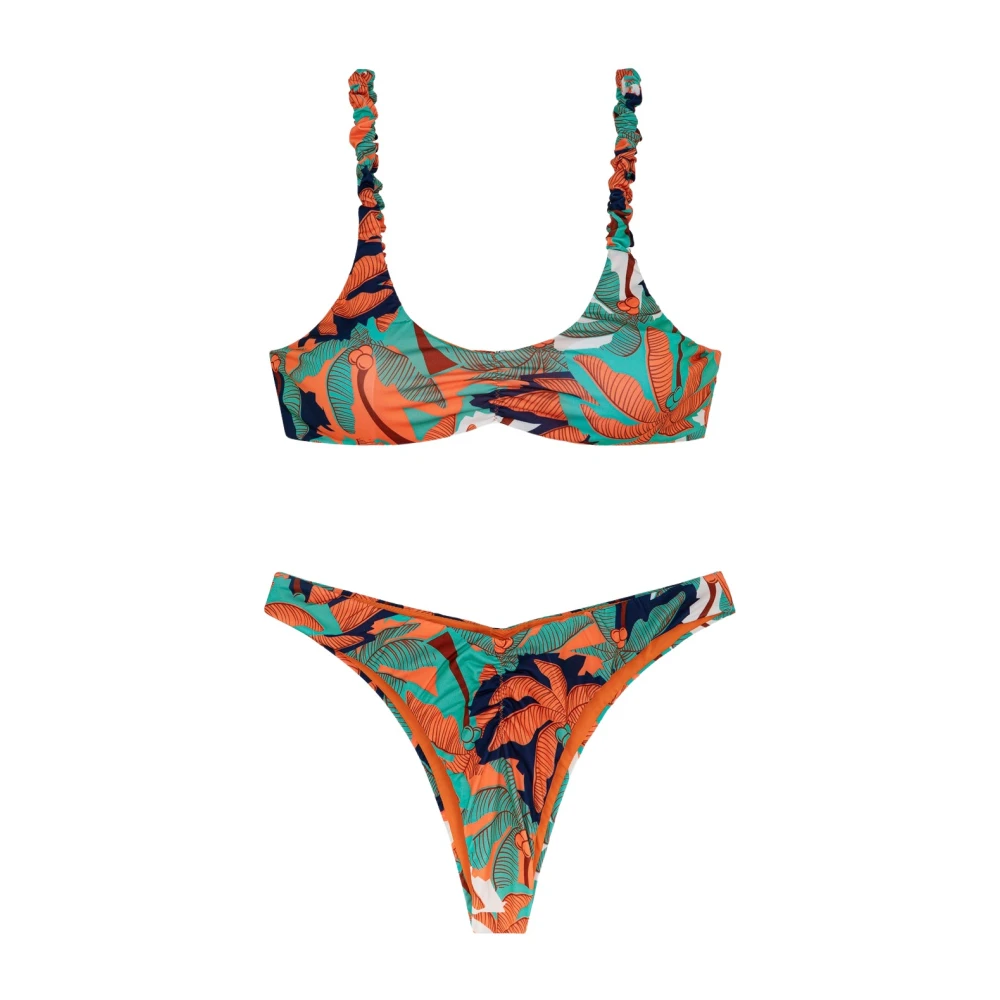 Me-Fui Exotische Bikini Top en Slip Set Multicolor Dames