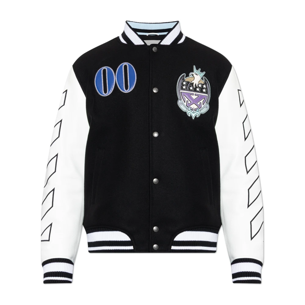 Off White Uomo Nero - Insulated Bomber Jacket - Jackets - L