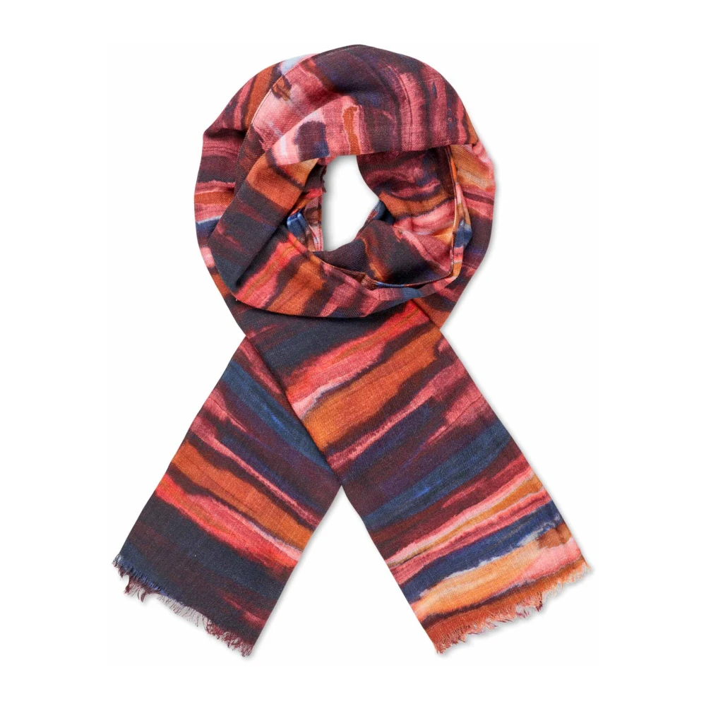 Masai Abstract Print Sjaal Sun Tomato Multicolor Dames