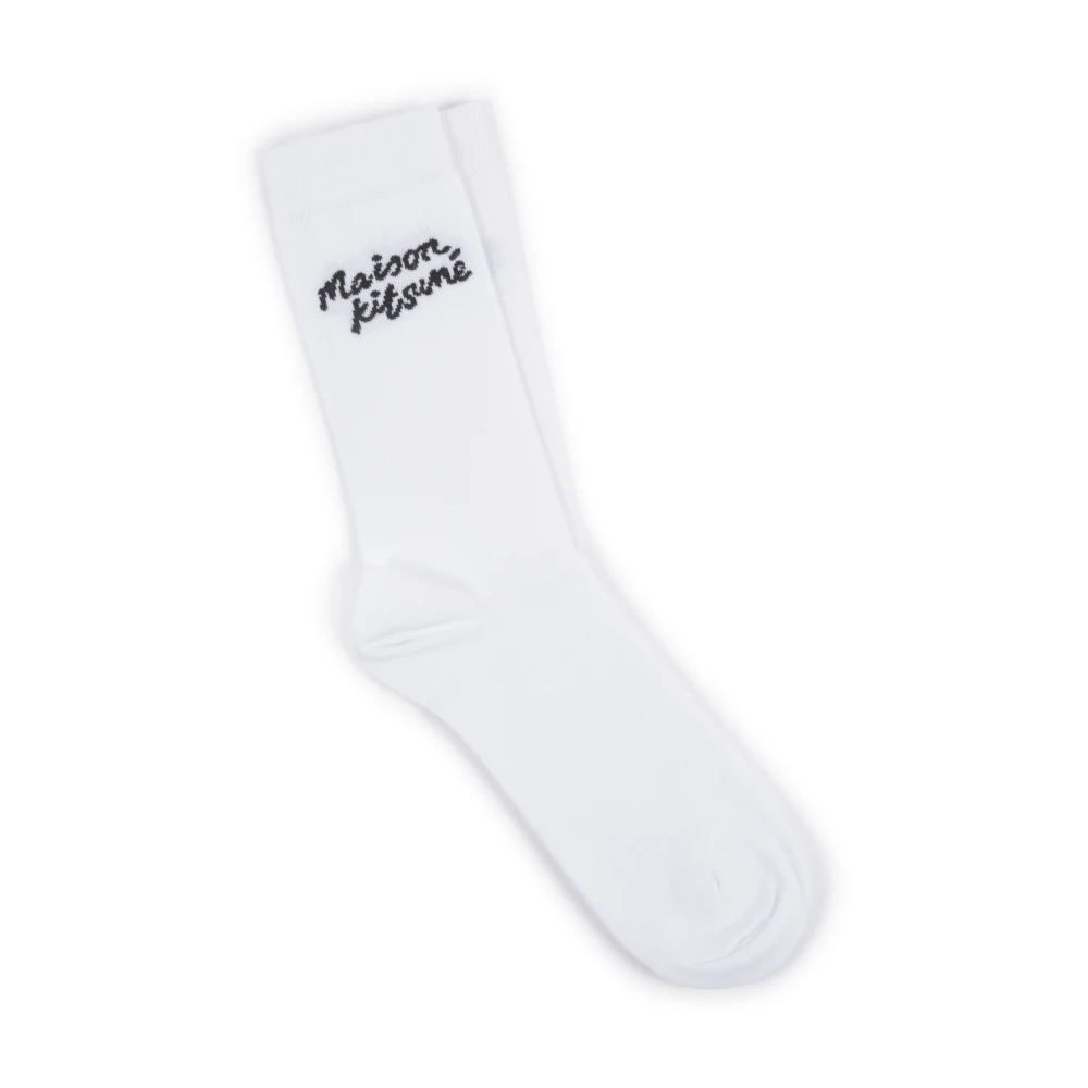 Maison Kitsuné Wit ondergoed handschrift sokken White Heren