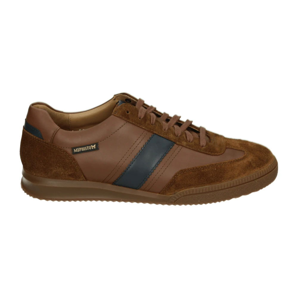 Mephisto Casual leren sneakers in cognac Heren Schoenen Bruin