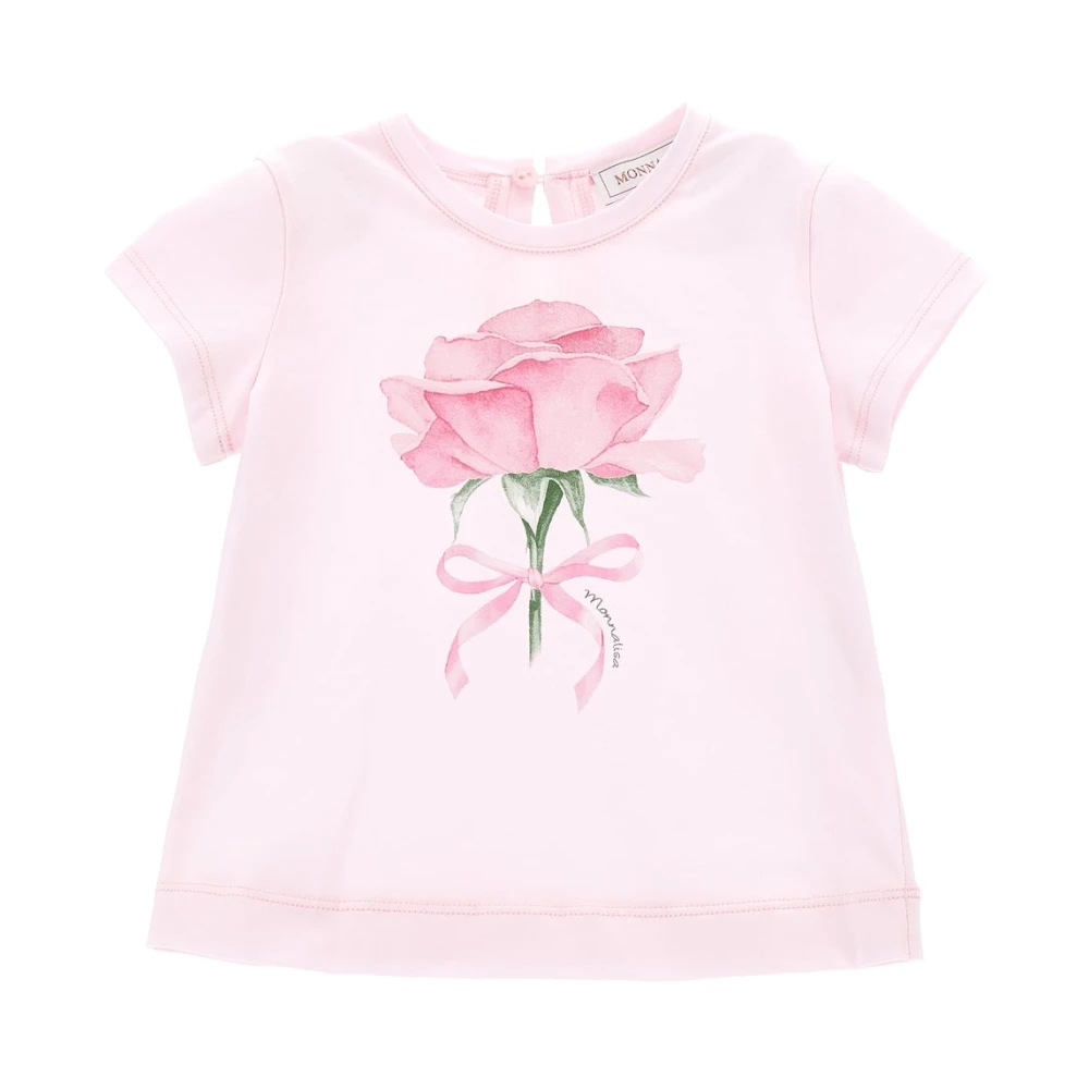 Monnalisa Girls Pink T-Shirt In Cotton - Kids Blouses - 2 Y - Kids