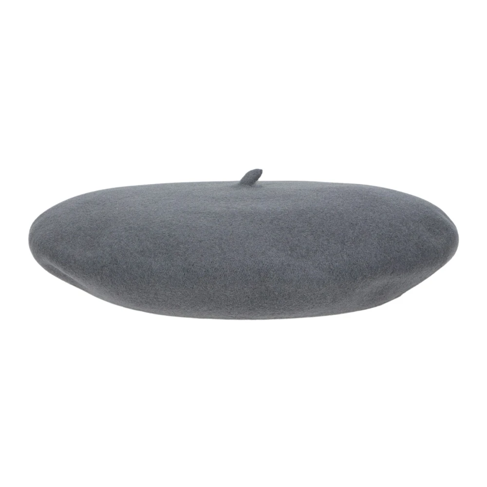 Borsalino Wollen Baret met Gouden Logo Gray Unisex