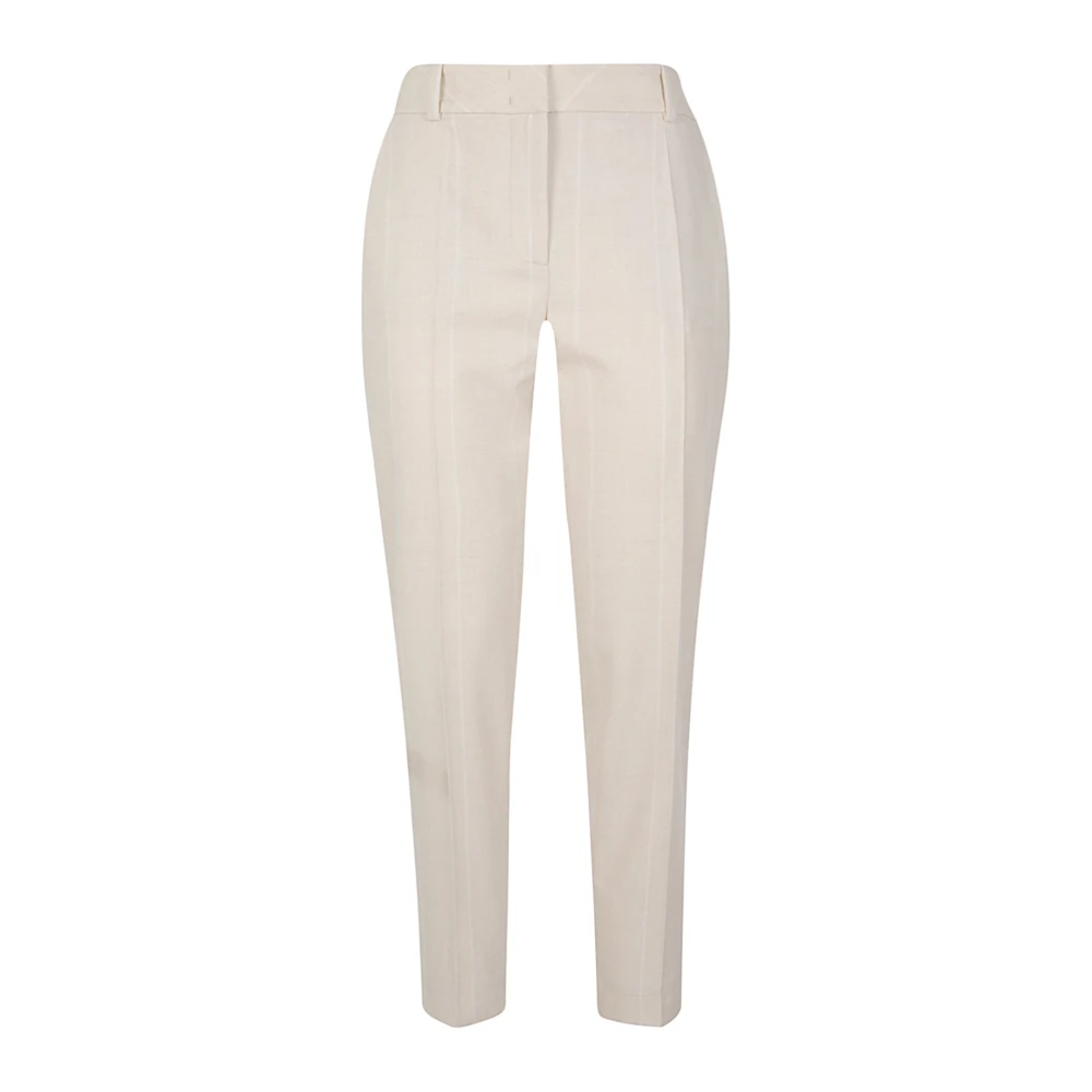 Eleventy Slimme Wollen Broek New York Stijl Beige Dames