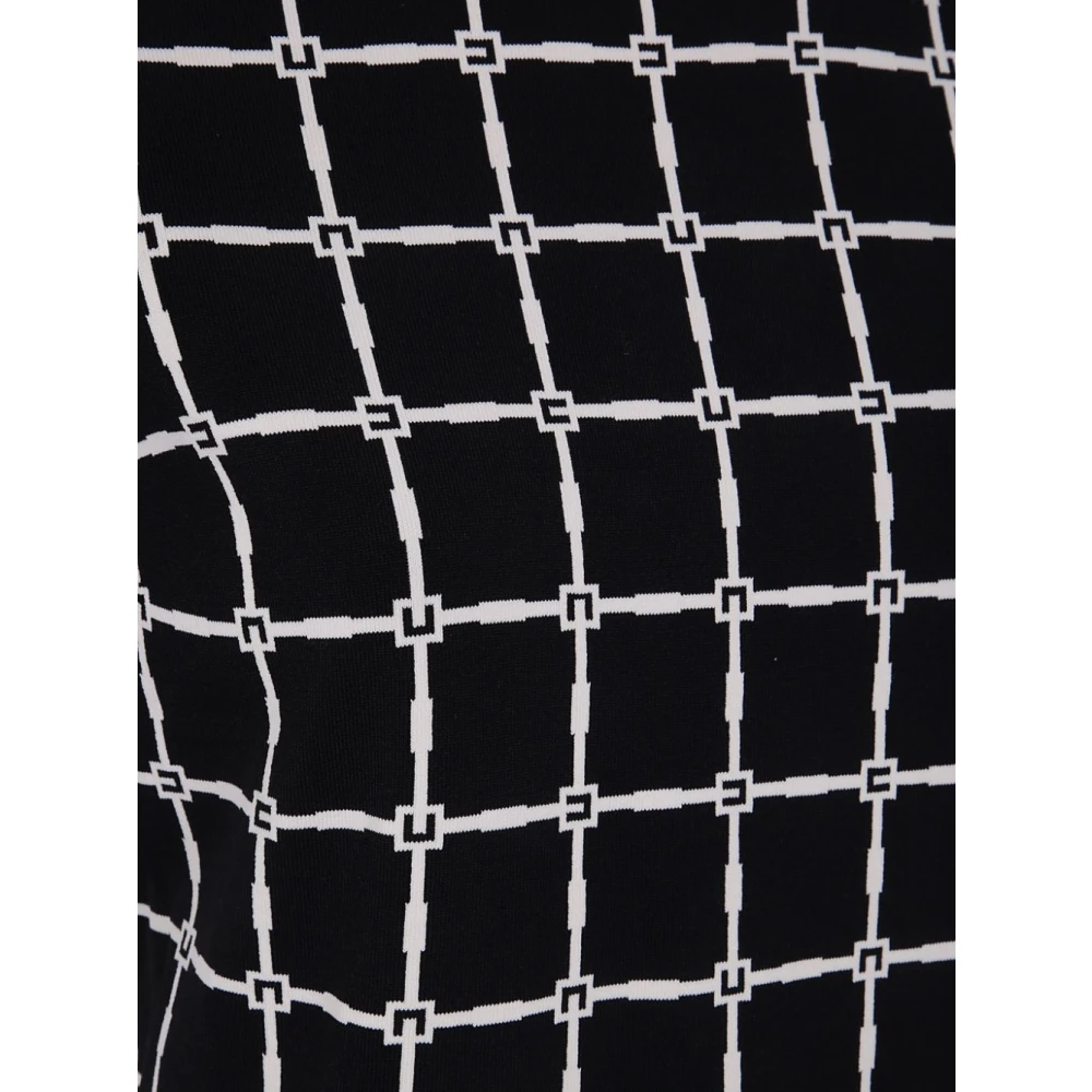 Elisabetta Franchi Zwarte Trui Korte Mouw Ronde Hals Black Dames