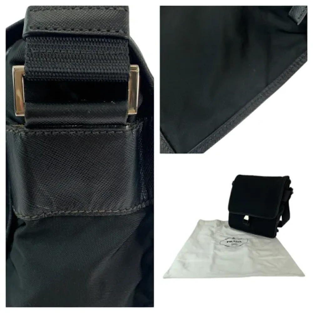 Prada Vintage Pre-owned Canvas crossbody-bags Black Dames