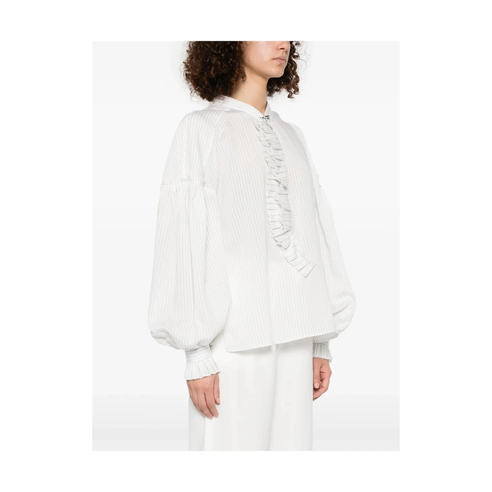 Seafarer Witte Button-Up Shirt met Drop Shoulder White Dames