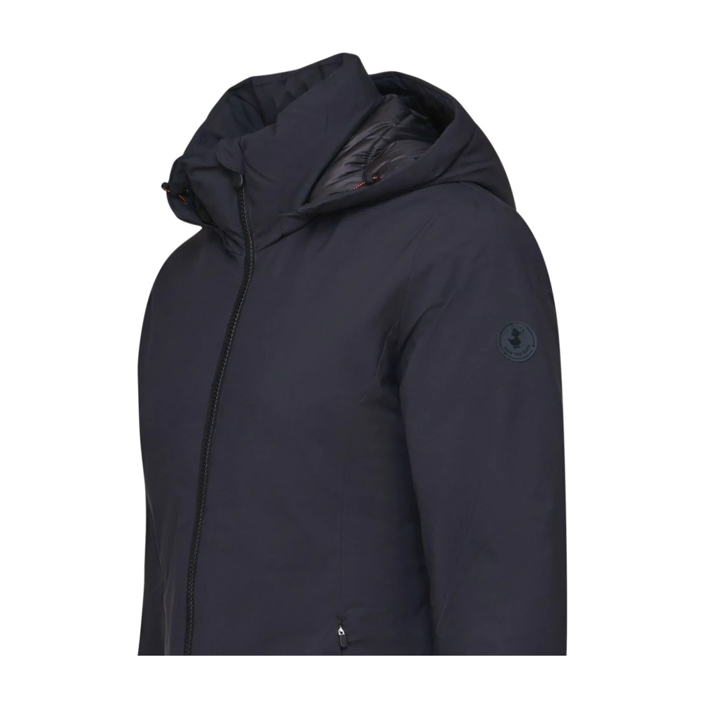 Save The Duck Zwarte winddichte eendjas met afneembare capuchon Black Dames