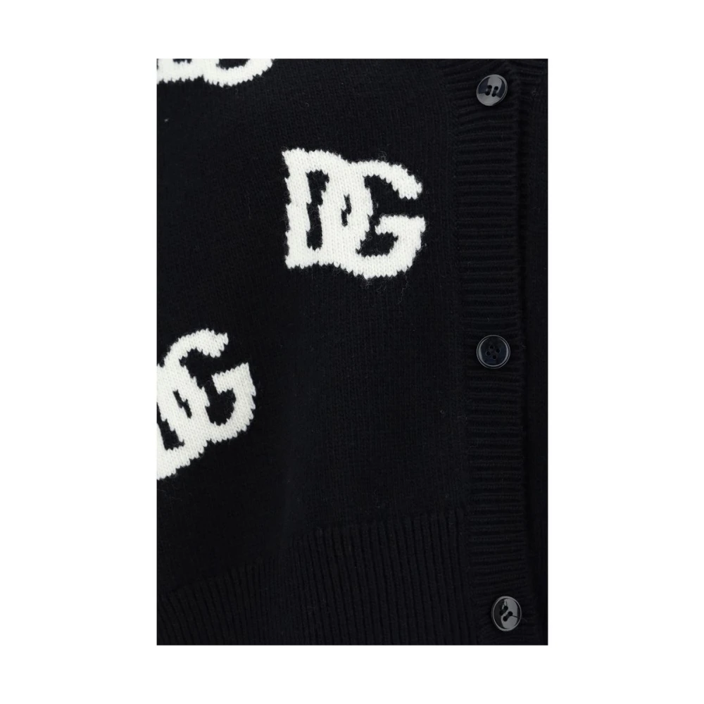 Dolce & Gabbana Jacquard Cardigan met V-hals Black Dames