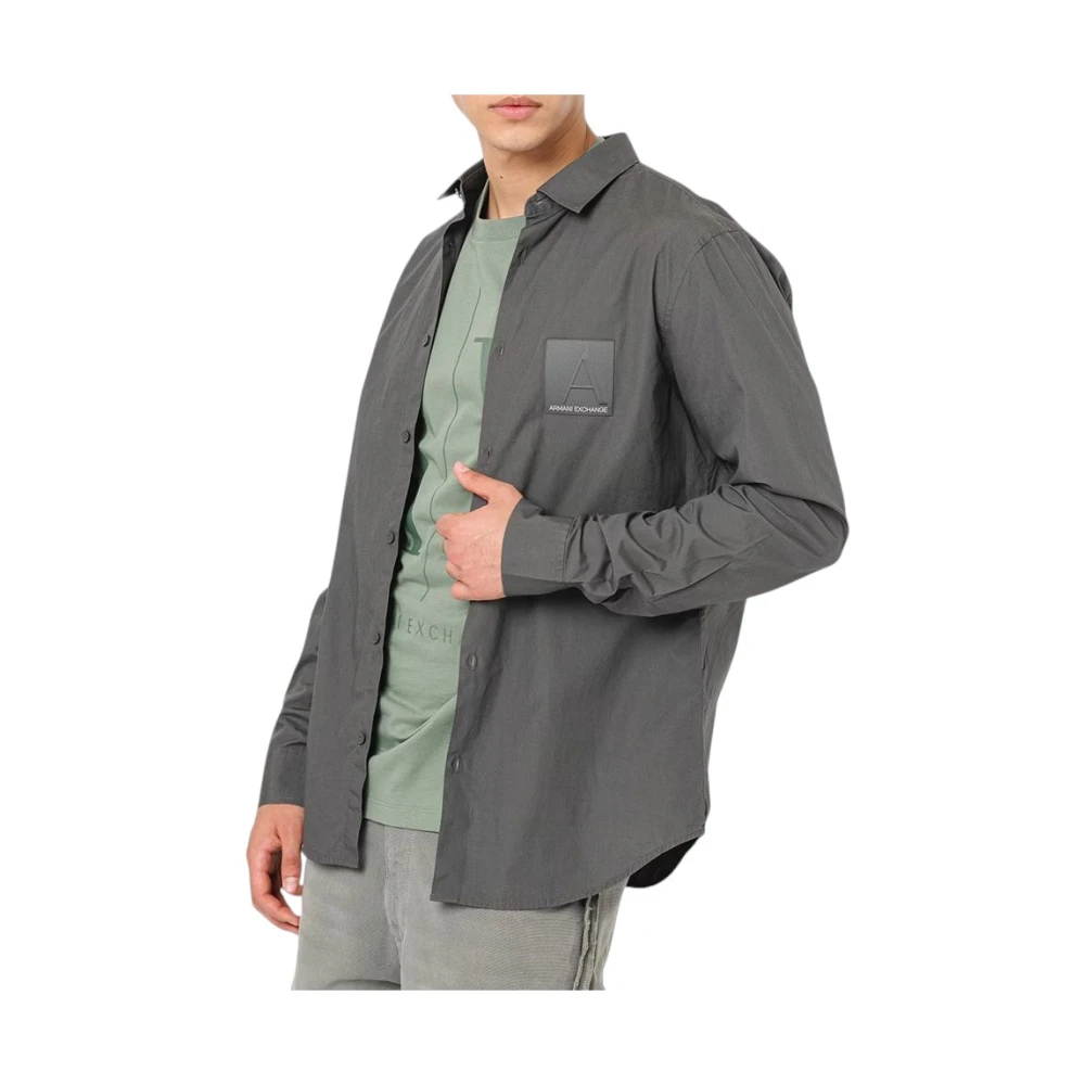 Armani Exchange Men's Gray Camicia - Light Jackets - M - Jackets