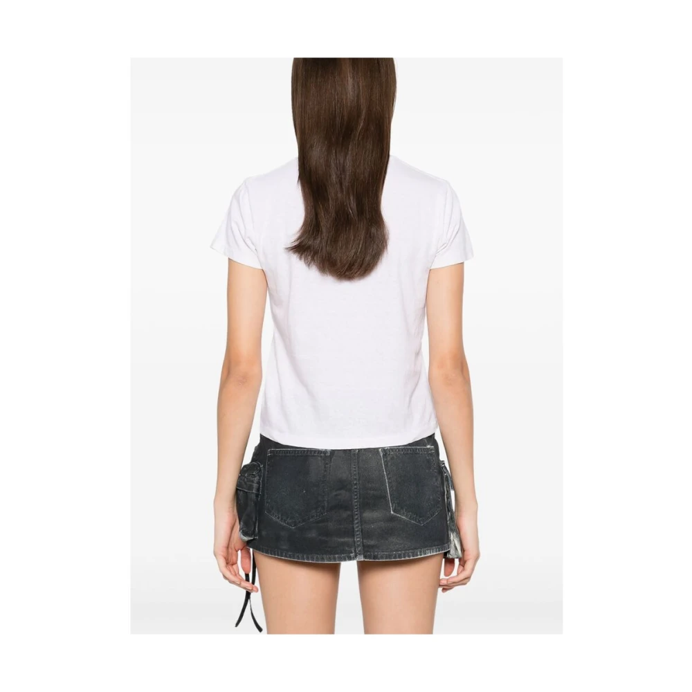 Re Done Wit Grafische Print Ronde Hals T-shirt White Dames