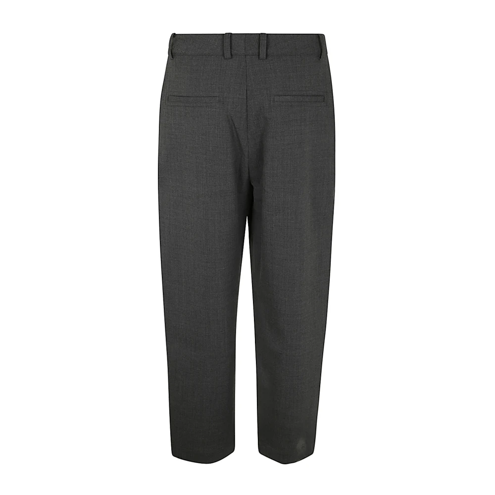 Studio Nicholson Grijze Marl Tapered Plooi Broek Gray Heren