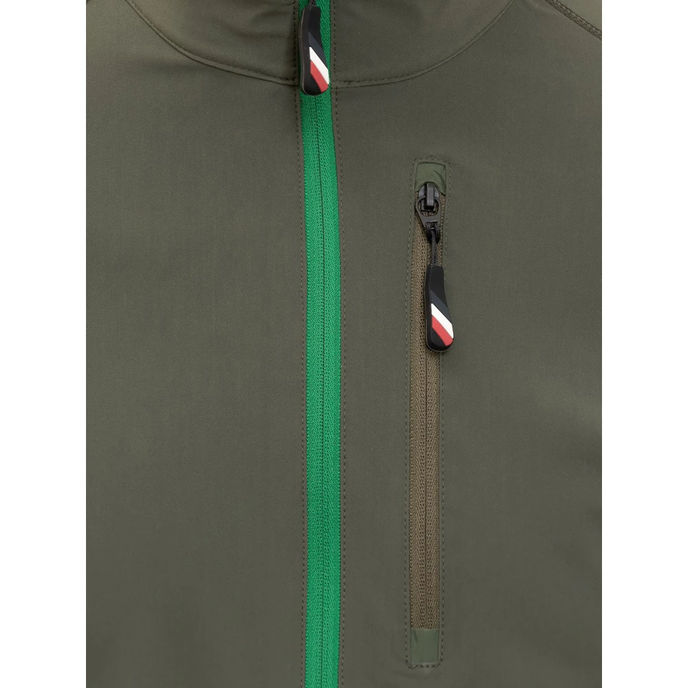 Moncler Groene Sweater met Rits Regular Fit Geschikt voor Alle Temperaturen Green Heren