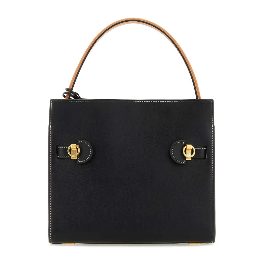 TORY BURCH Dubbele Lee Radziwill Leren Handtas Black Dames