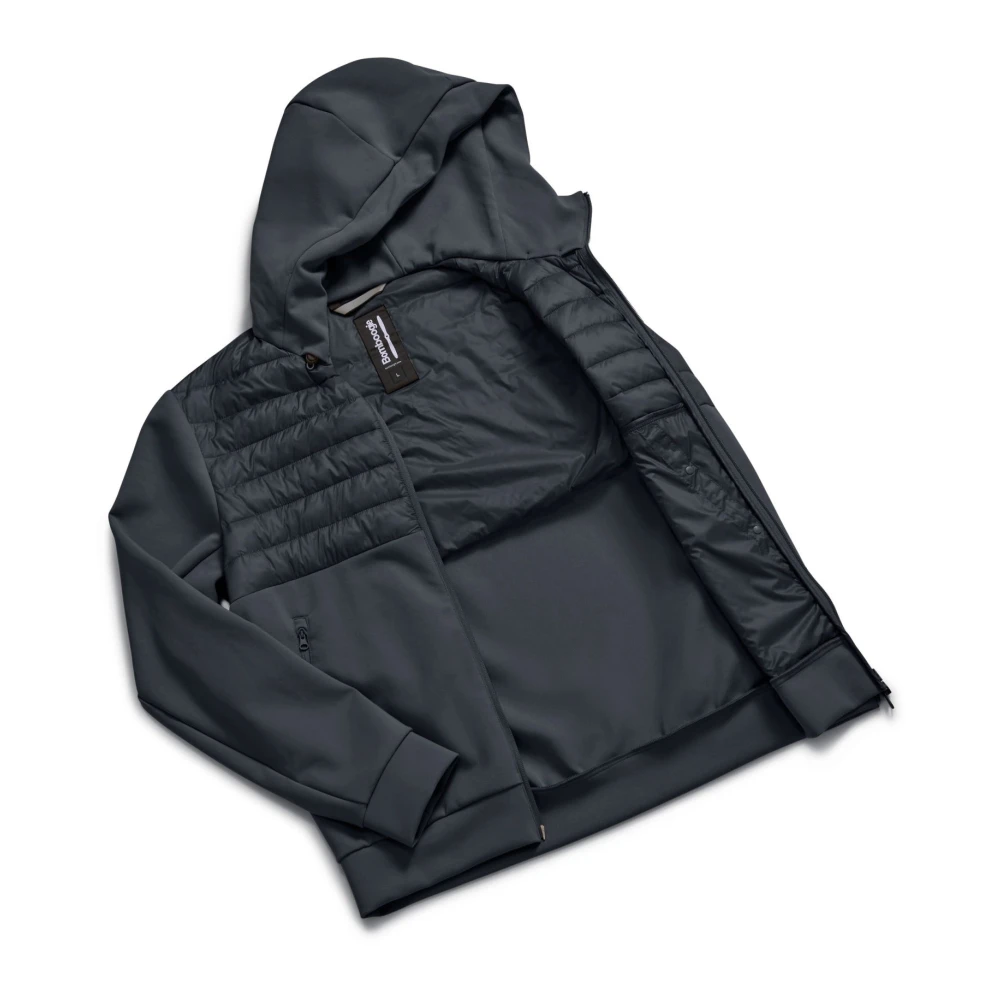 BomBoogie Bi-materiaal nylon en gebreid jack met capuchon Gray Heren