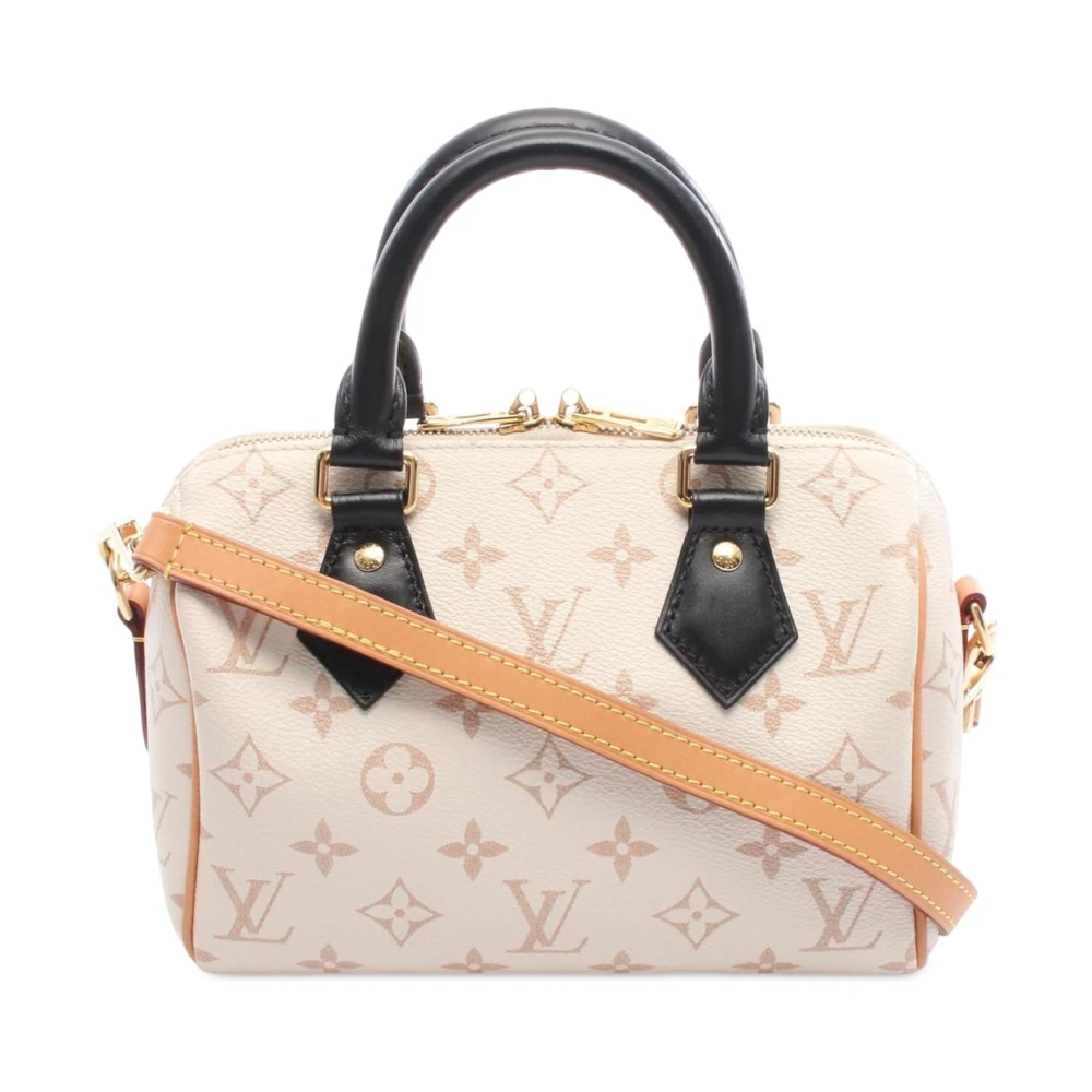 Louis Vuitton Vintage Women's White Pre-Owned Monogram Speedy Satchel Bag
