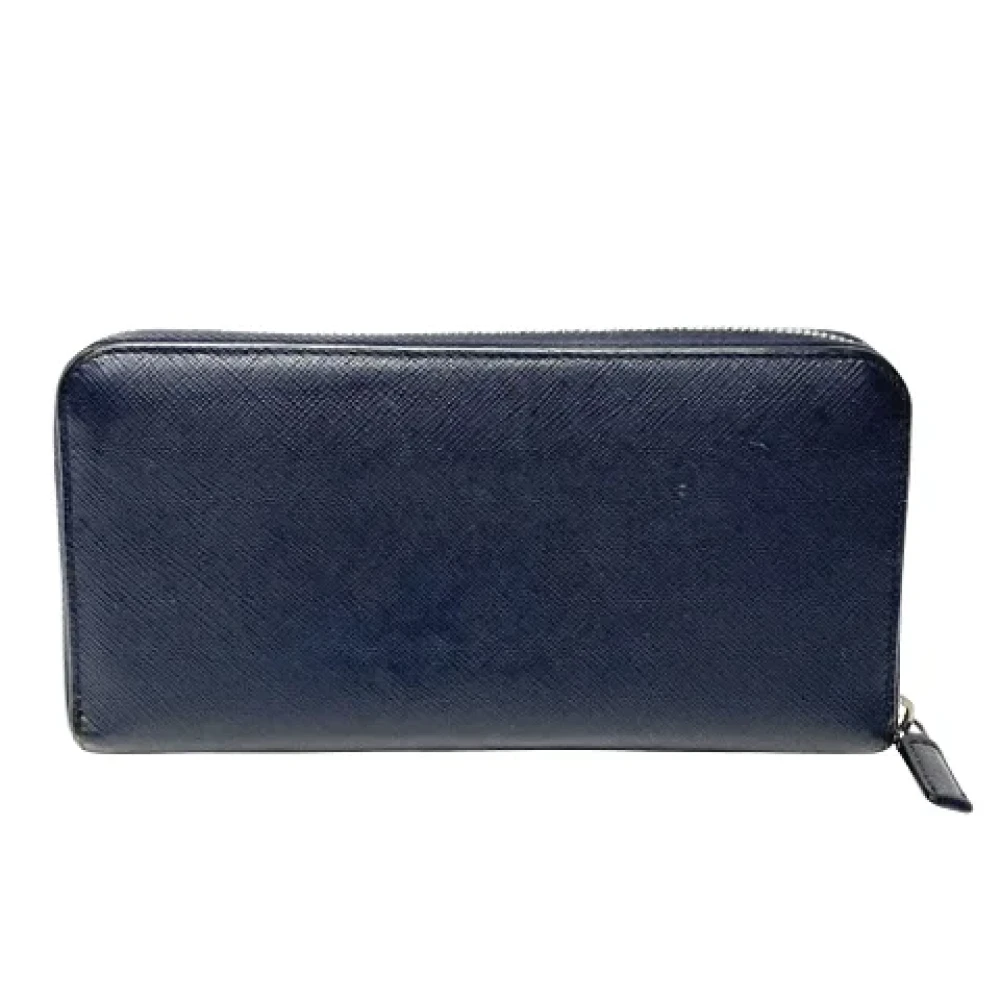 Prada Vintage Pre-owned Leather wallets Blue Dames