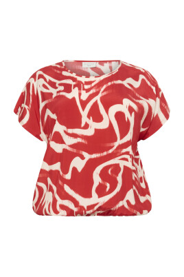 chemisier-rouge-a-imprime-graphique
