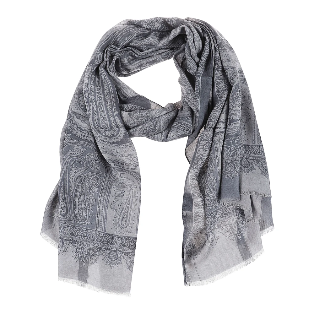 ETRO Chic Scarf Designs Gray Heren