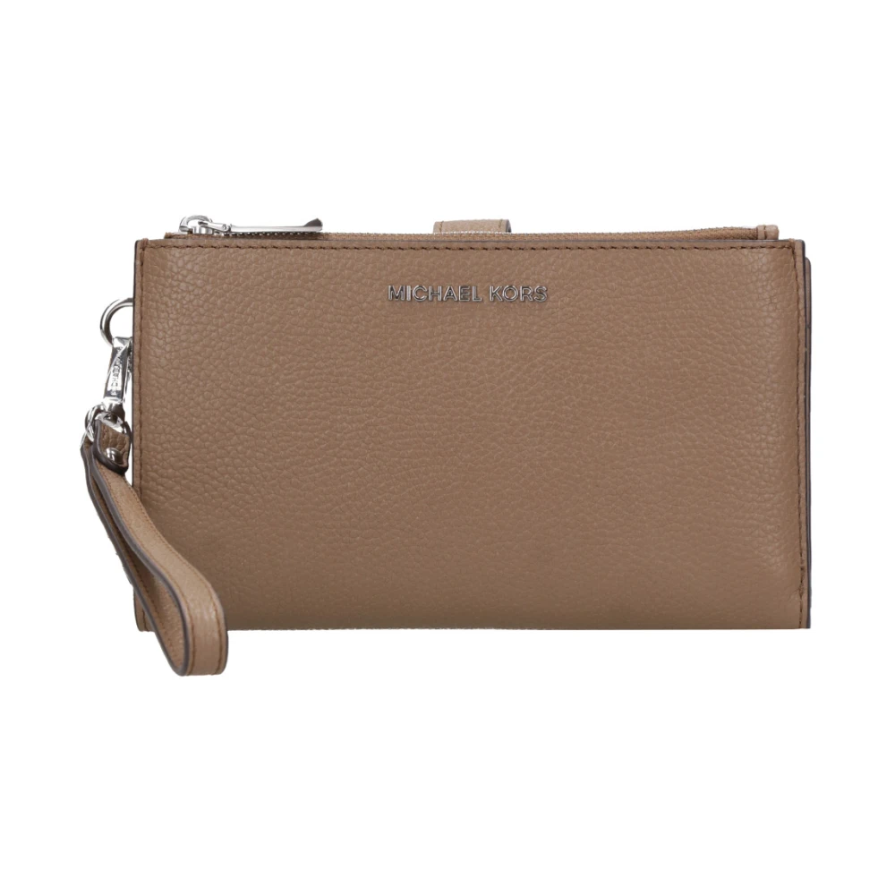 Michael Kors Leren Clutch Portemonnee met Telefoonvak Brown Dames
