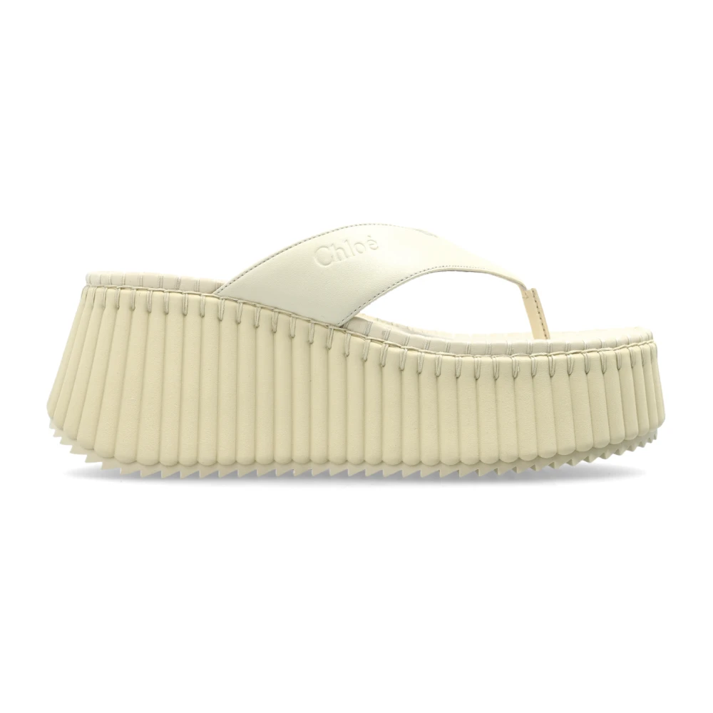 Chloé Beige Wedges, Female, 6 Uk, Nama Wedge Sandals