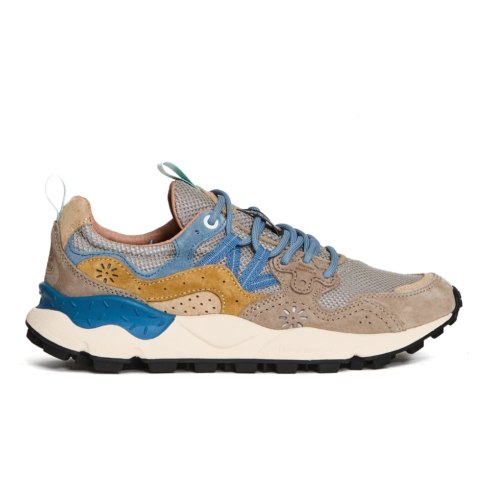 Flower Mountain Men's Multicolor Sneakers,, Stone-Grey Trainers Lightweight Rubber Sole Size 7 Uk
