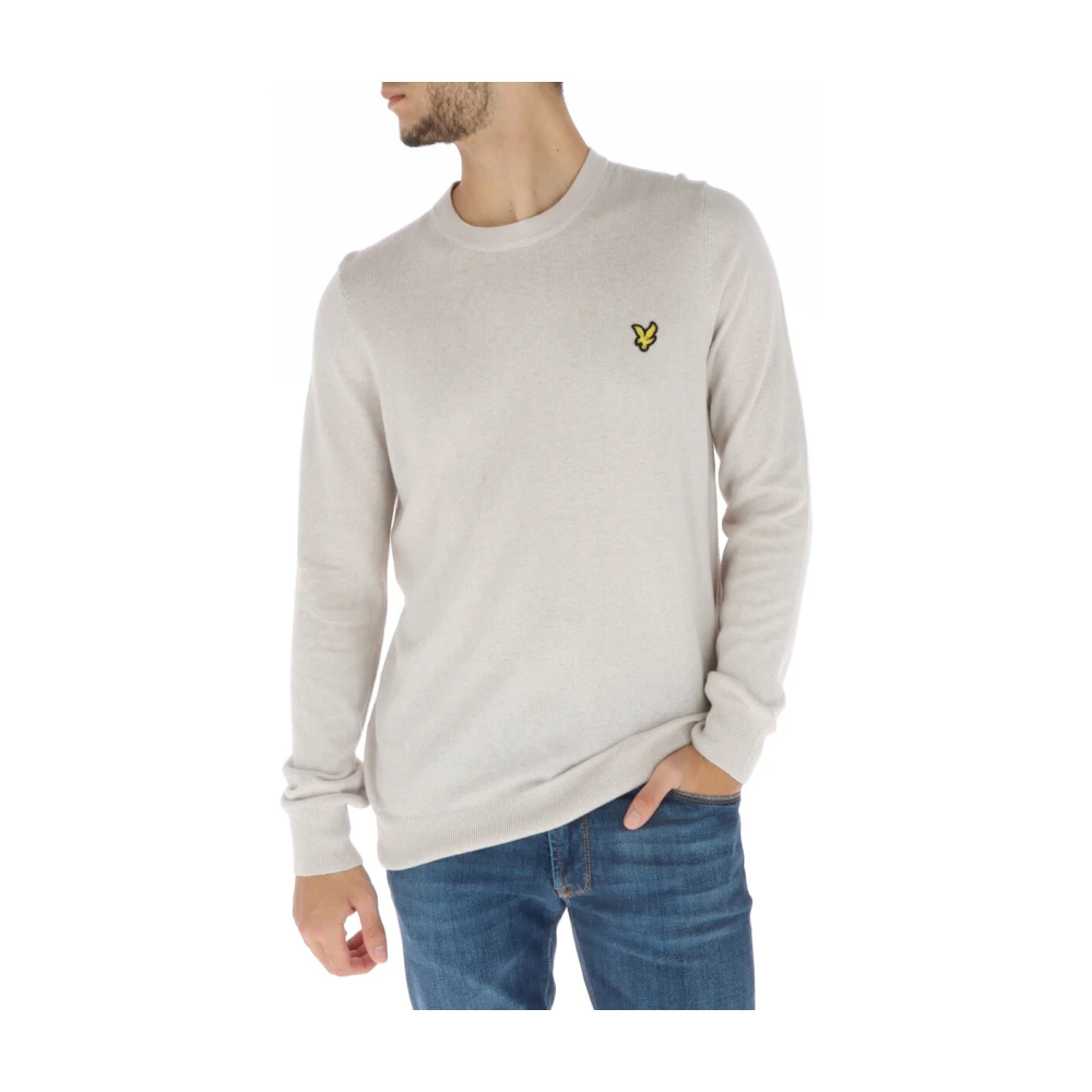 Lyle & Scott Beige Gebreide Trui Herfst Winter Mannen Beige Heren