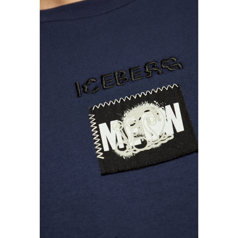 Iceberg T-shirt met patches Blue Heren