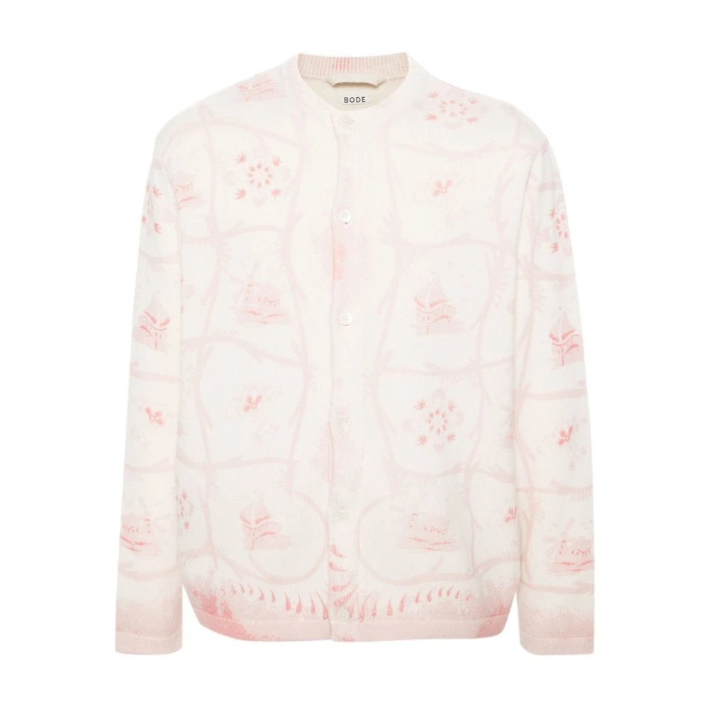 Bode Roze Crème Mill Cardigan Pink Heren