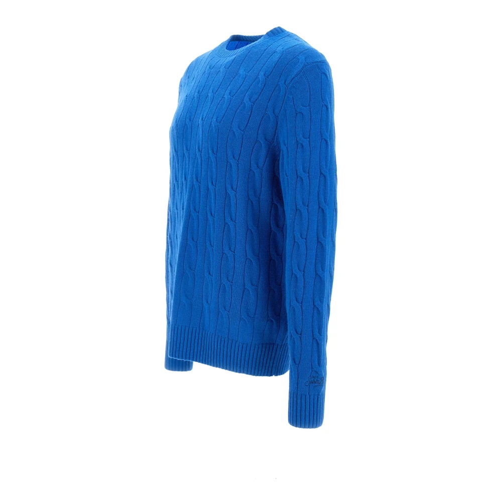 MC2 Saint Barth Regent Wol Kasjmier Trui Kobaltblauw Blue Heren