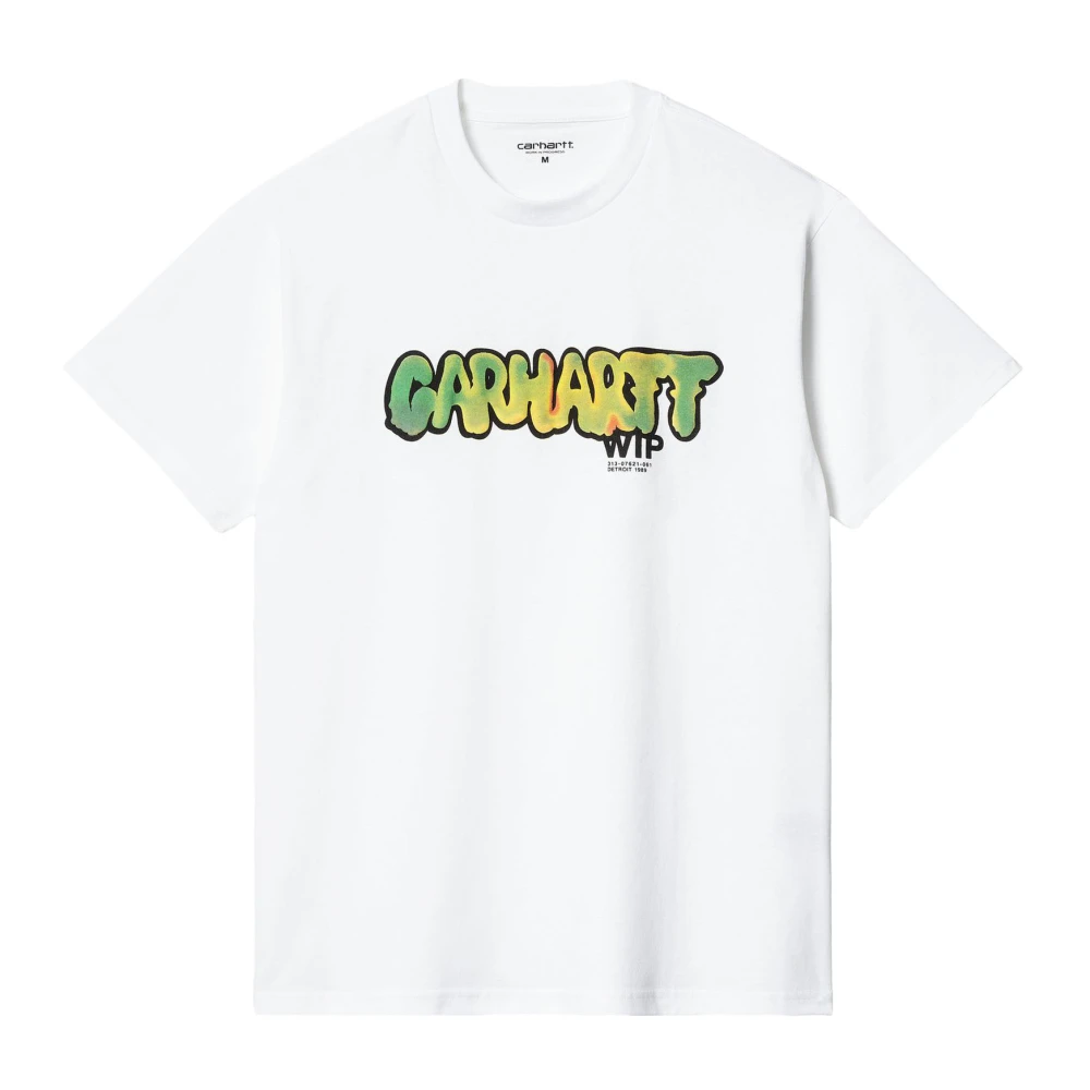Carhartt WIP Witte Drip T-shirt Losse Pasvorm Korte Mouw White Heren