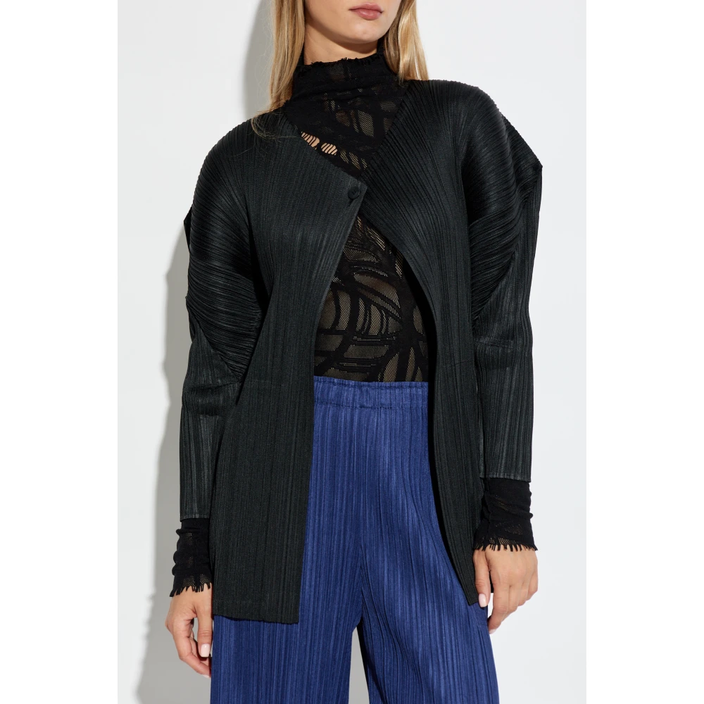 Issey Miyake Geplooide Cardigan Black Dames