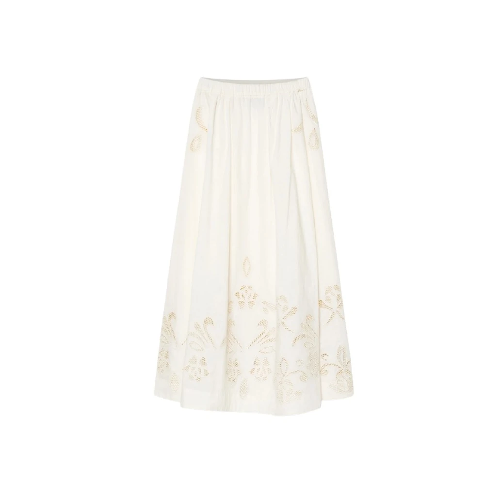 Forte Forte Women's Beige Poplin Midi Skirt - Midi Skirts - S - Skirts