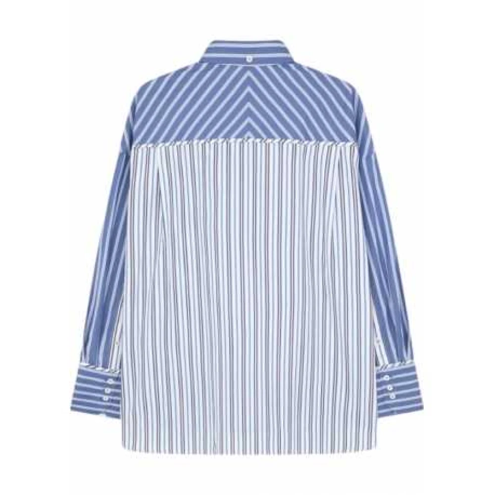 Paul Smith Blauw Wit Gestreept Oversized Katoenen Shirt Blue Dames