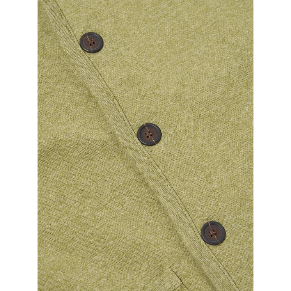 Universal Works Gezellige Shawl Kraag Katoenen Jas Green Heren