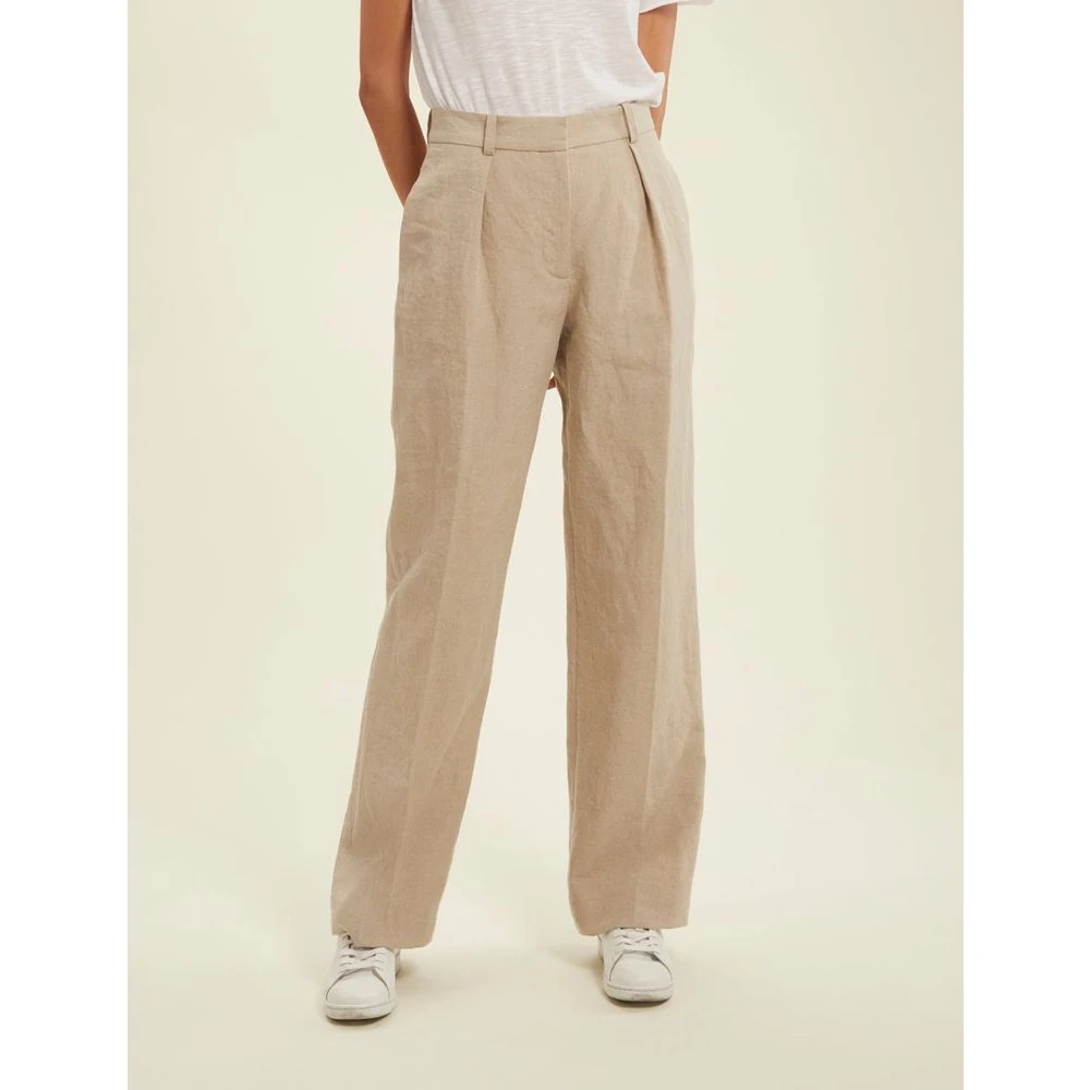 Ines De La Fressange Paris Hector beige linnen broek Beige Dames