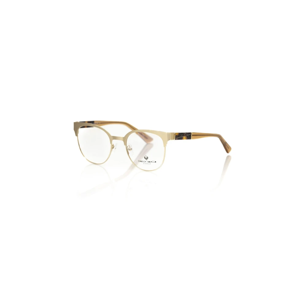Frankie Morello Clubmaster Bril Gouden Metalen Frame Yellow Dames
