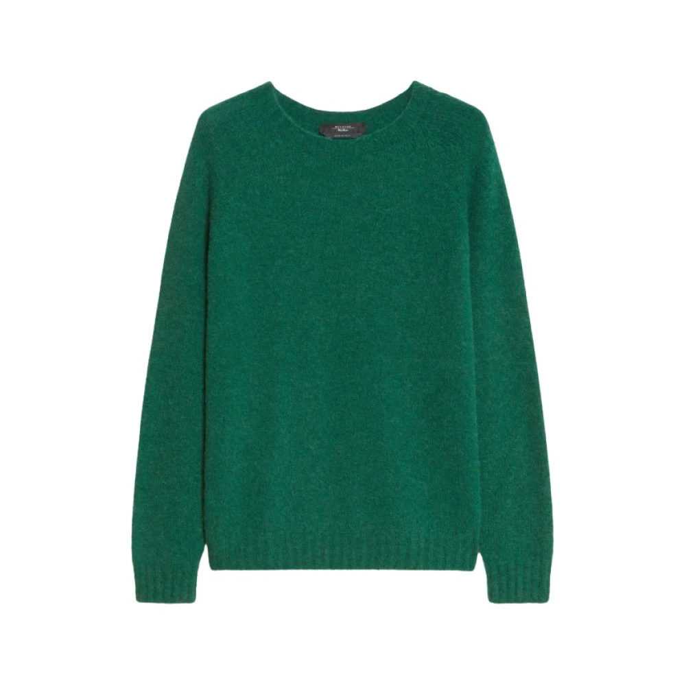 Max Mara Weekend Zachte pasvorm alpaca en katoenen trui Green Dames