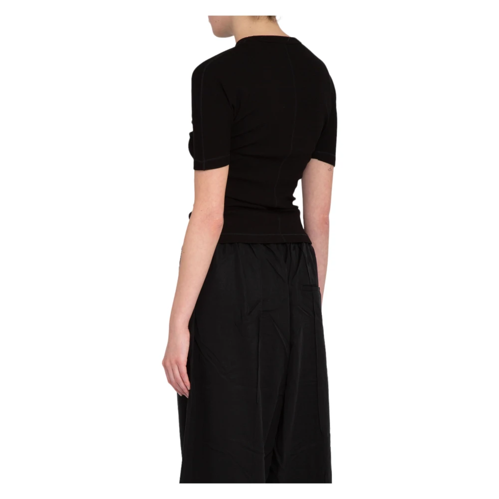 Y-3 Zwarte aansluitende korte mouw tee Black Dames