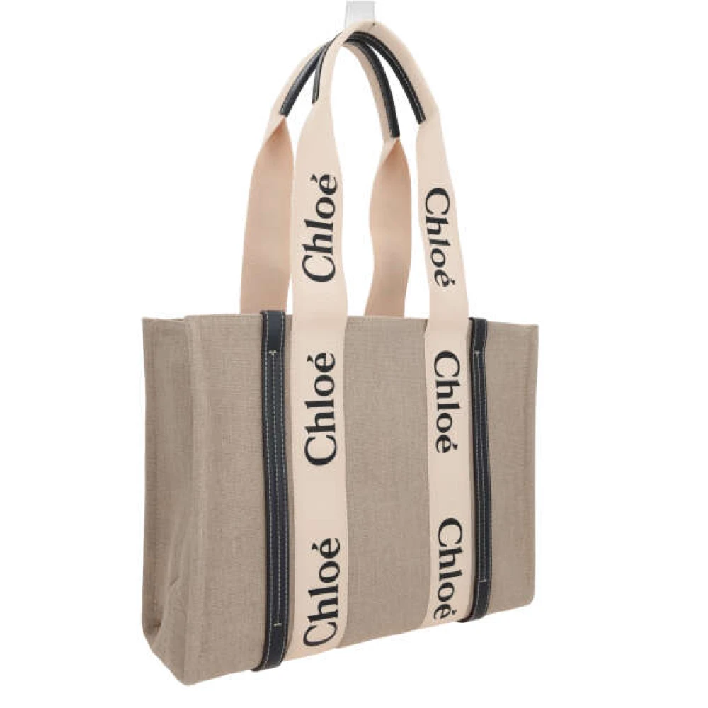 Chloé Blauwe Tote Tas met Leren Afwerking Multicolor Dames