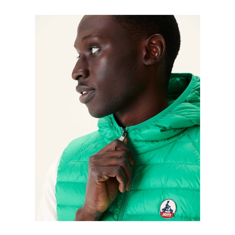 Jott Mouwloos gewatteerd vest met capuchon Groen Green Heren
