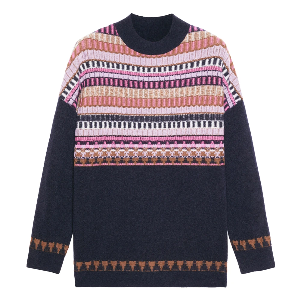 Elena Mirò Stijlvolle Maglia Top Blue Dames
