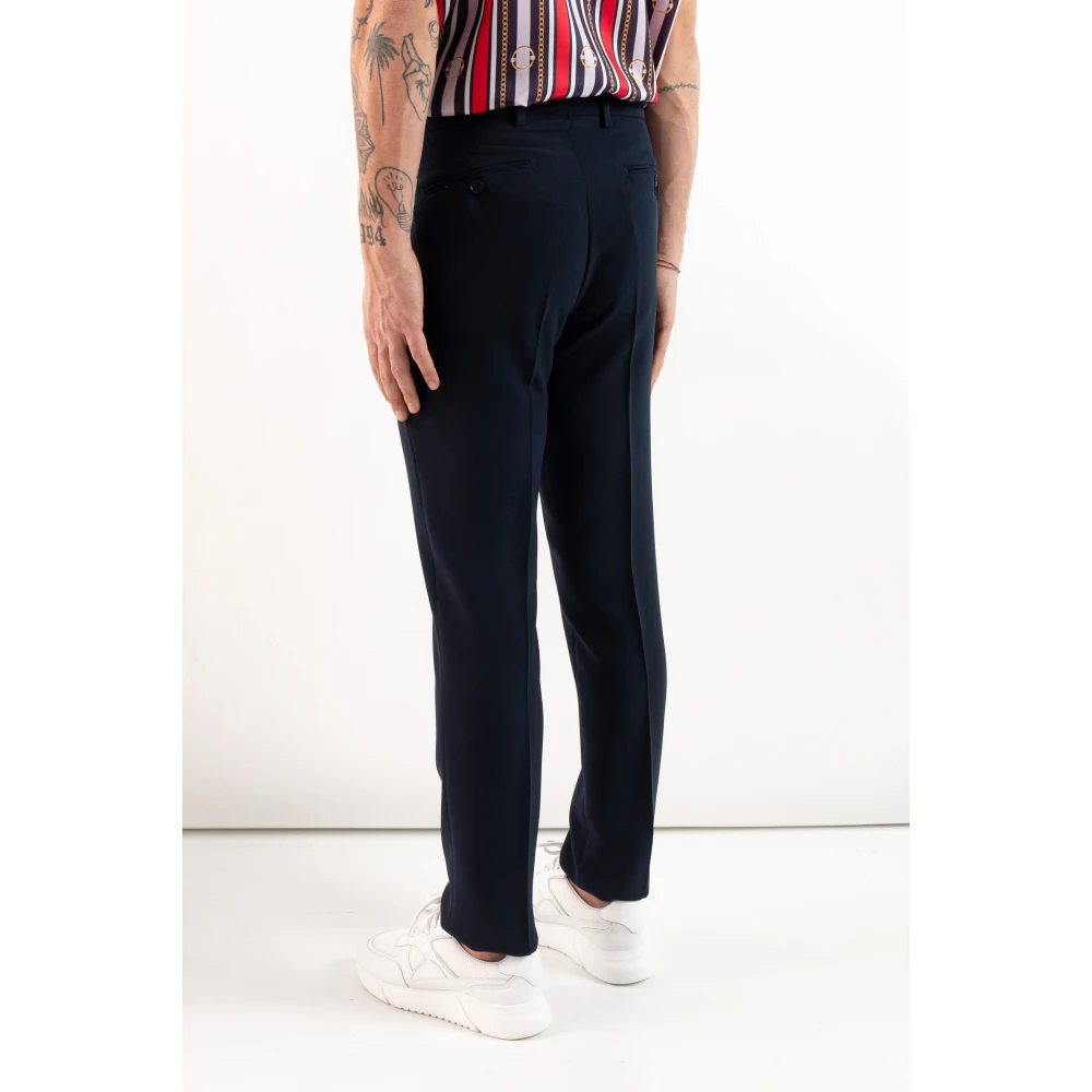 Corsinelabedoli Klassieke Straight Leg Suit Broek Blue Heren
