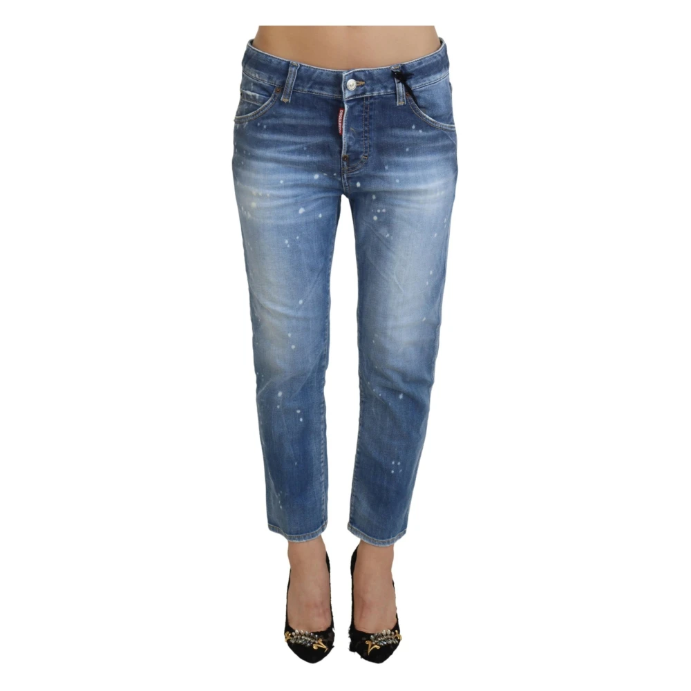 Dsquared2 Blauwe Cropped Denim Jeans Blue Dames