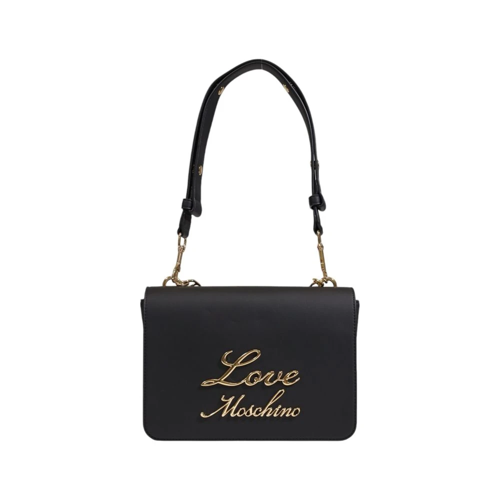 Love Moschino Zwarte Polyethyleen Handtas Herfst Winter Collectie Black Dames
