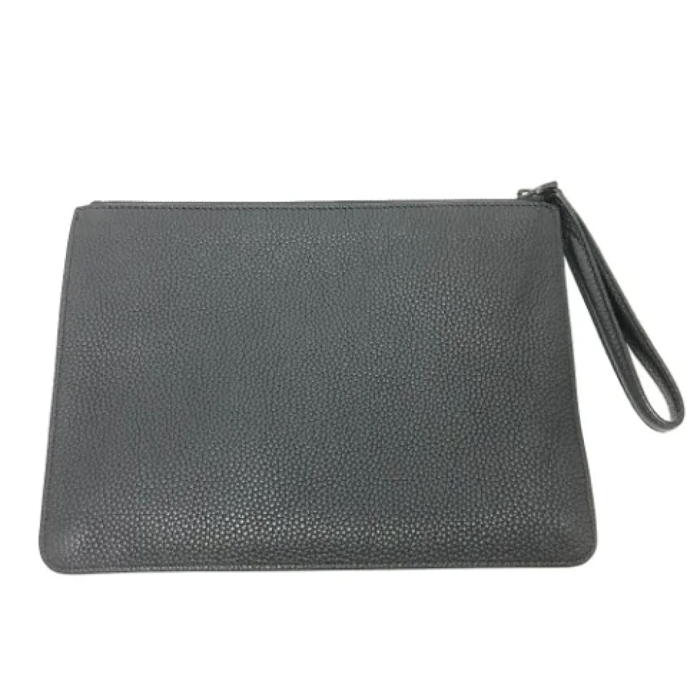 Salvatore Ferragamo Pre-owned Leather clutches Black Heren