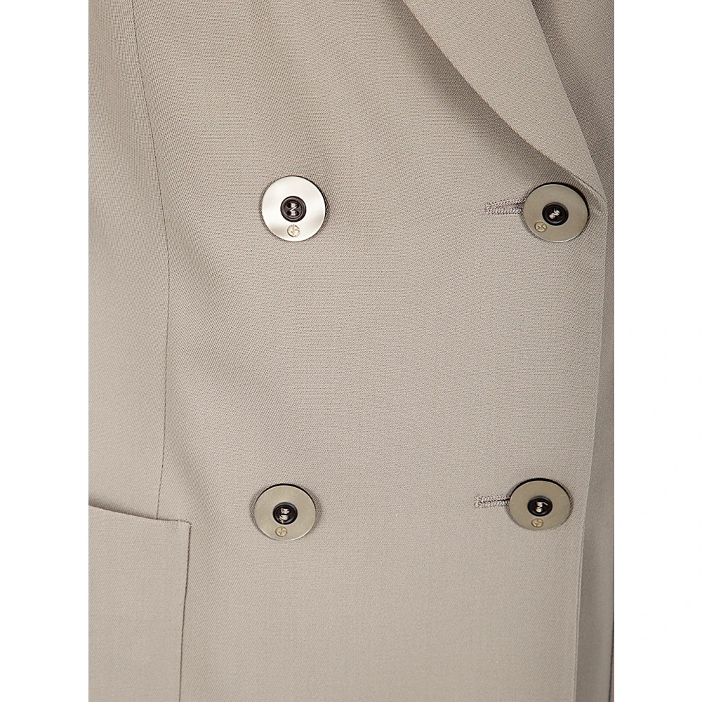 Giorgio Armani Dubbelbreasted Jas Beige Dames