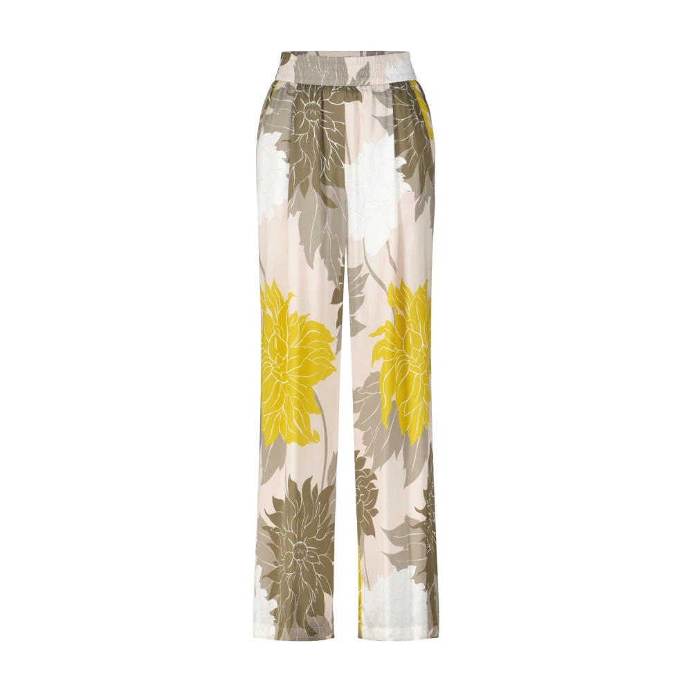 Marc Cain Zijden Palazzo Broek met Bloemenprint Multicolor Dames