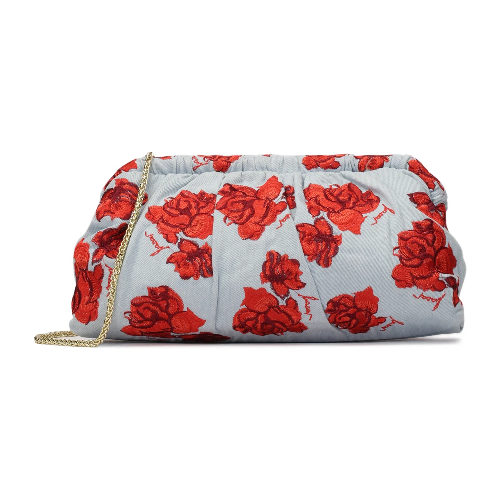 Kazar Blauwe stoffen zak met rode bloemen Multicolor Dames
