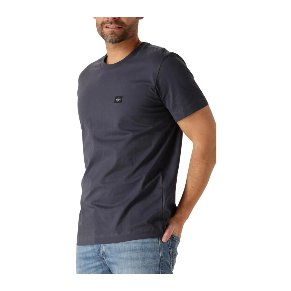 Calvin Klein Heren Polo & T-shirts Geweven Label Tee Blue Heren